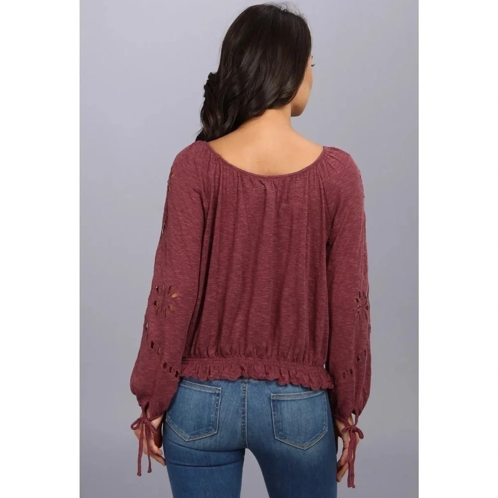 Free People Women's Fpx Jewel Blouse Top Blouse Long Sleeve Sz Small.